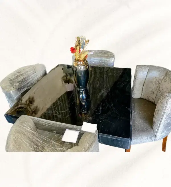 Comedor Eleganza Mármol Negro – 4 Personas - Imagen 2